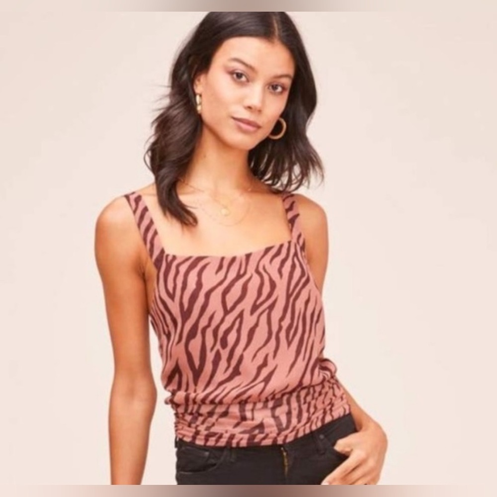 NWT ASTR Mauve Zebra Print top Blouse sleeveless size XS